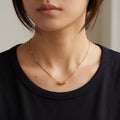 Mini Ring Charm Necklace for Women | 14K Gold Plated Snake Chain Necklace