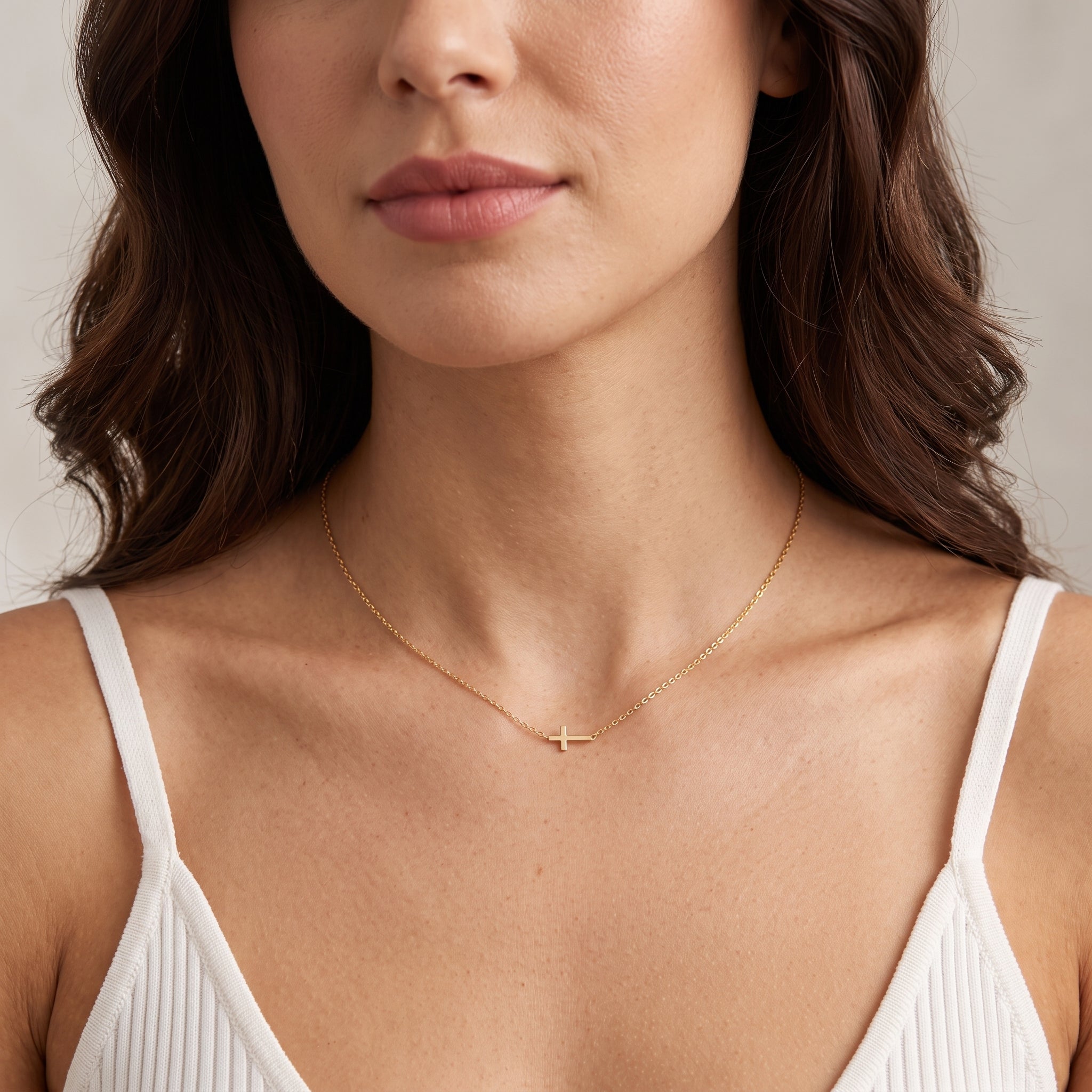 Cross Pendant Necklace for Women | Gold Plated Minimalist Cross Necklace