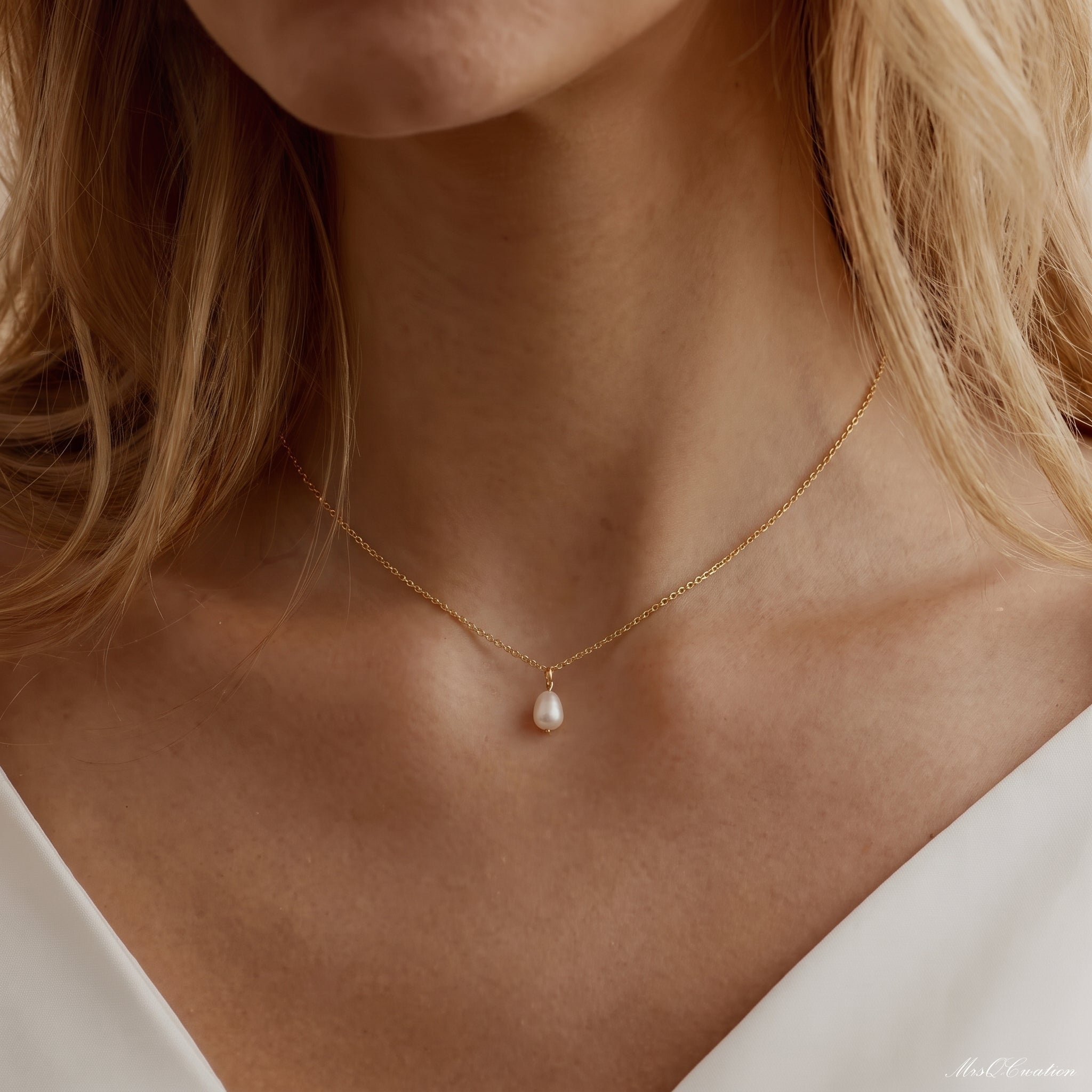Pearl Choker Necklace for Women | 18K Gold Plated Natural Pearl Minimalist Necklace