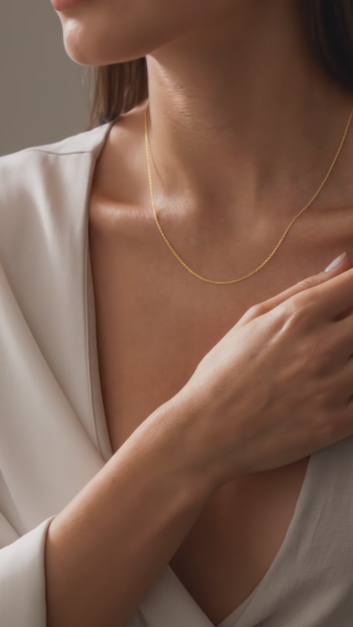 Minimalist Chain Necklace for Women | Gold Plated Everyday Necklace